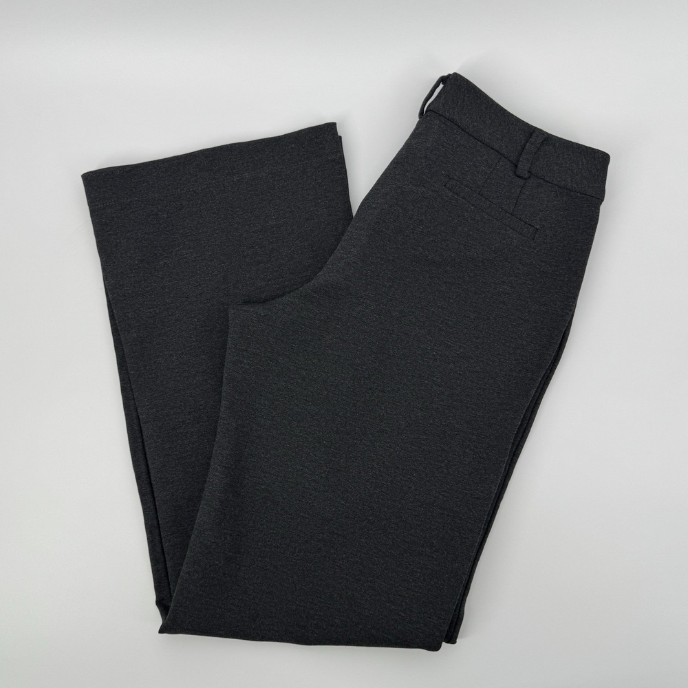 Lands' End Womens Size 12 Dark Gray Straight Leg Dress Pants Stretch Heavy Knit